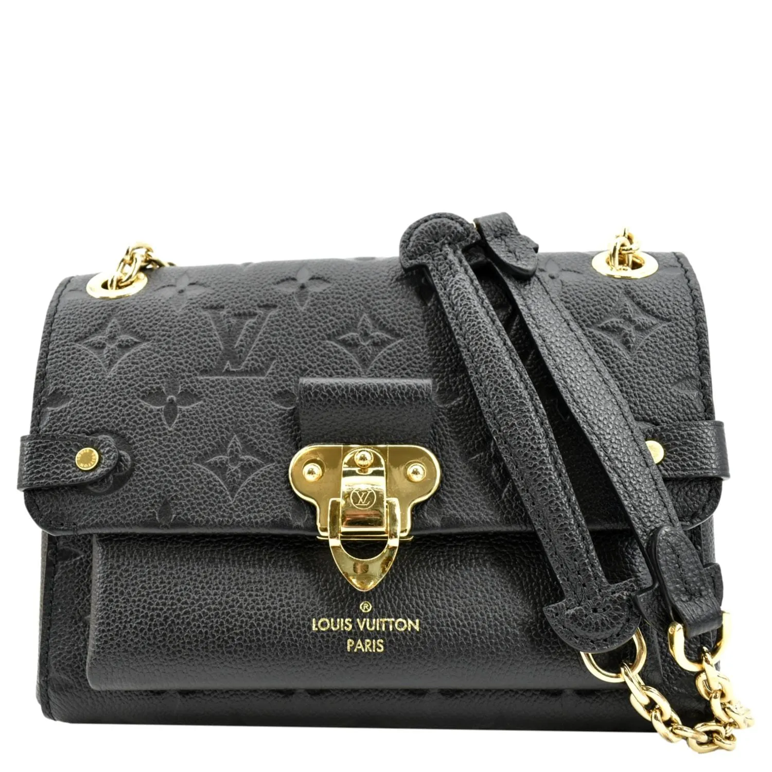 LOUIS VUITTON Vavin BB Monogram Empreinte Leather Shoulder Bag Black