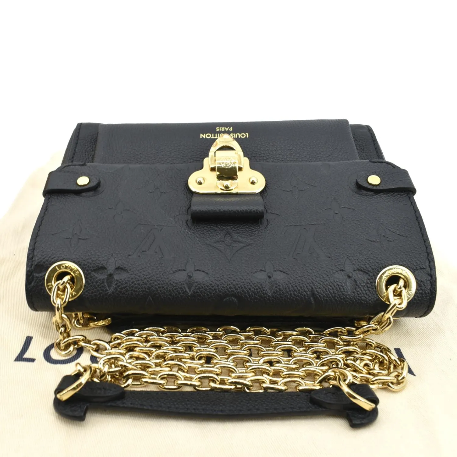 LOUIS VUITTON Vavin BB Monogram Empreinte Leather Shoulder Bag Black