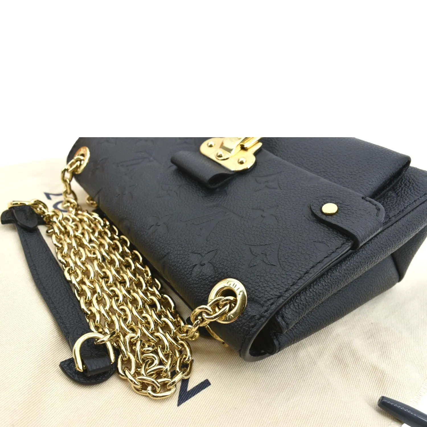 LOUIS VUITTON Vavin BB Monogram Empreinte Leather Shoulder Bag Black