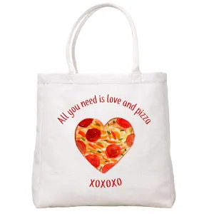 Love And Pizza Tote Bag