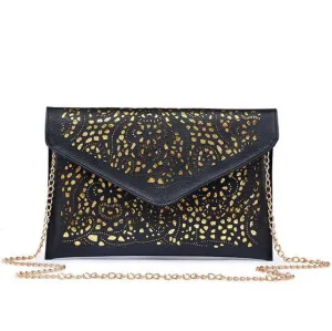 Luxury hollow out PU leather Day Clutches vintage Clutch bags brand design women bags fashion women messenger bags S982