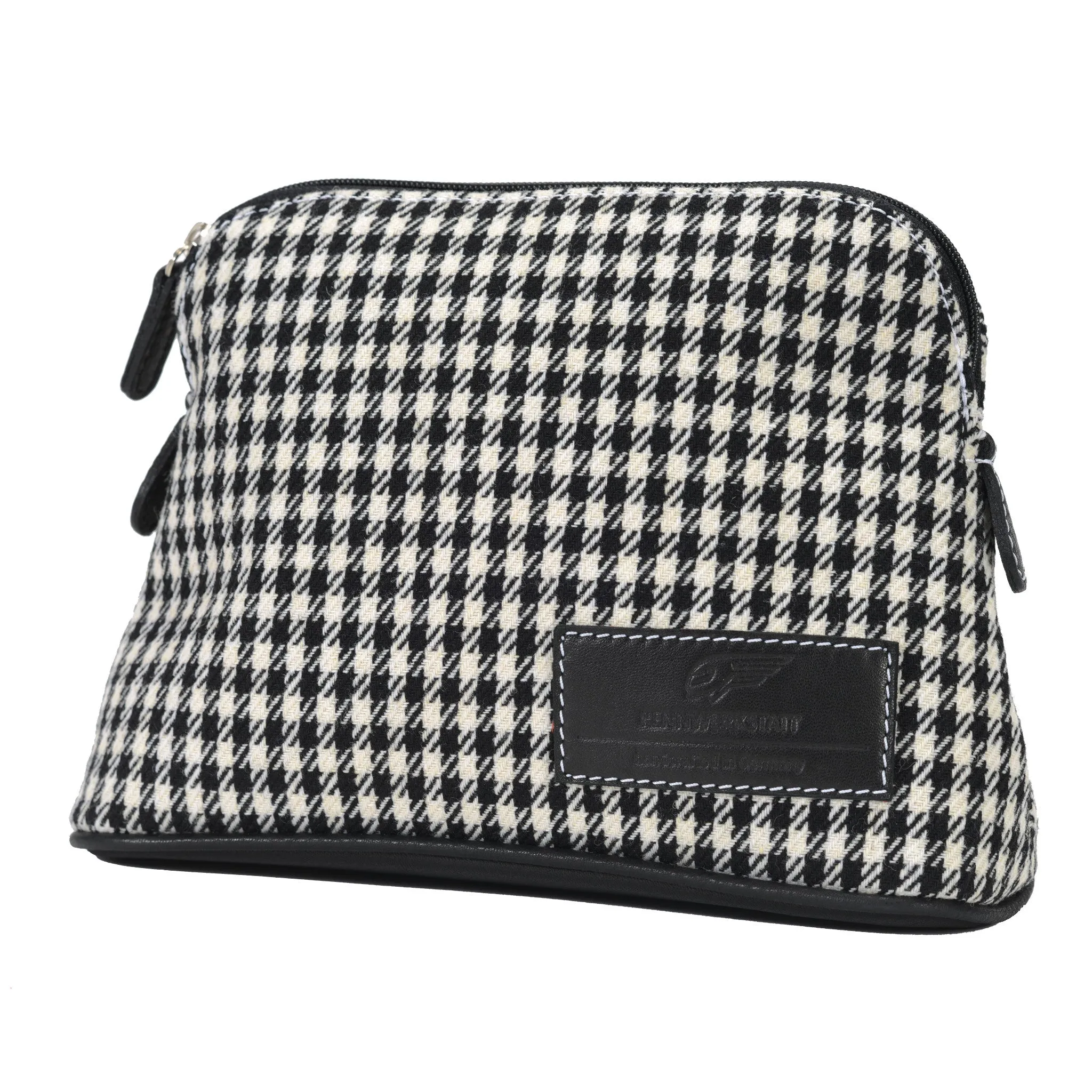 MakeUp Bag / Dopp Kit - Houndstooth 'R' (modern) or Pepita (vintage)