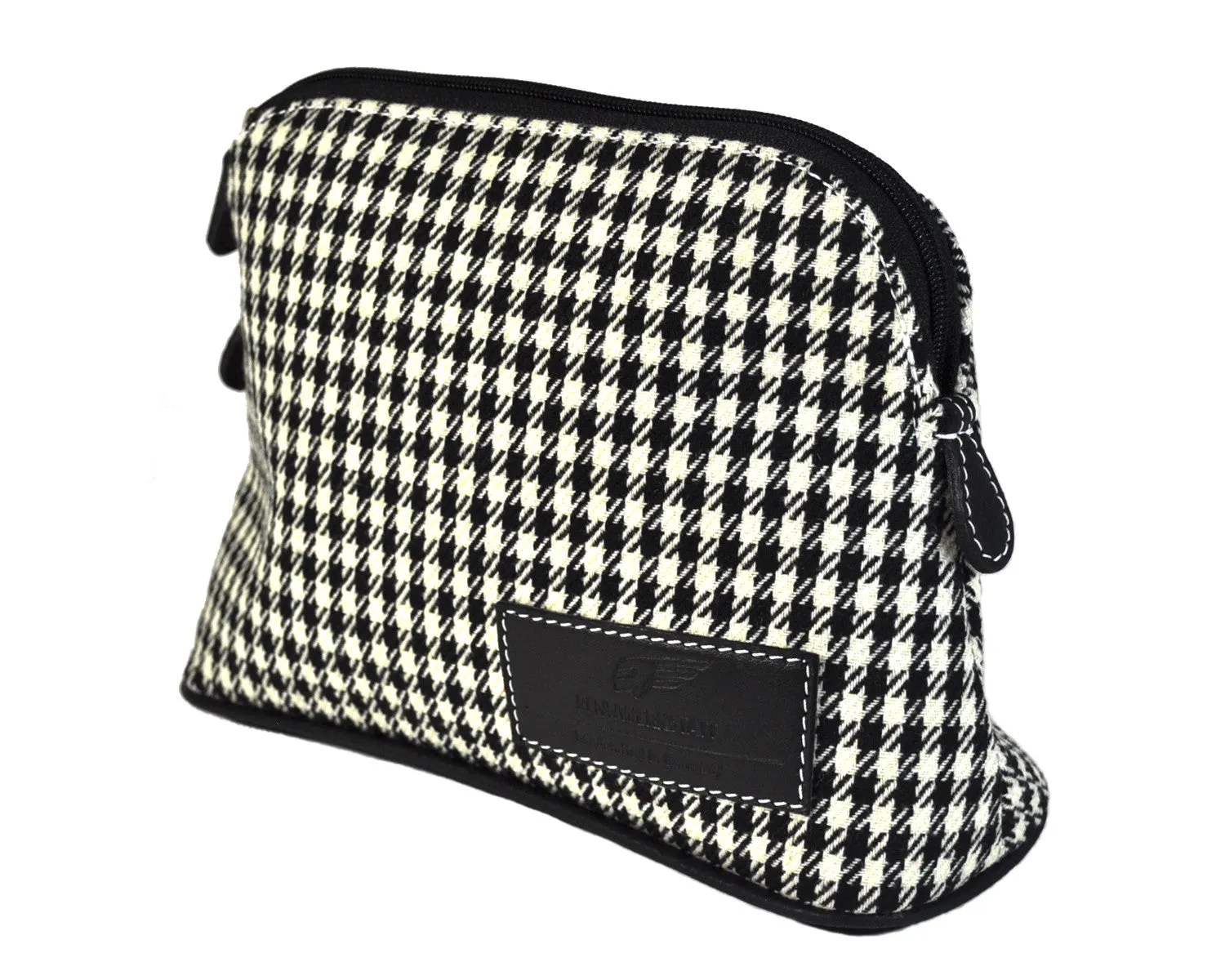 MakeUp Bag / Dopp Kit - Houndstooth 'R' (modern) or Pepita (vintage)