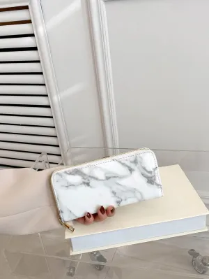 Marble Pattern Long Wallet - Marble