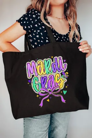 Mardi Gras Masquerade Canvas Jumbo Tote