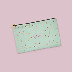 Matchstick Personalized Zipper Pouch (on mint)