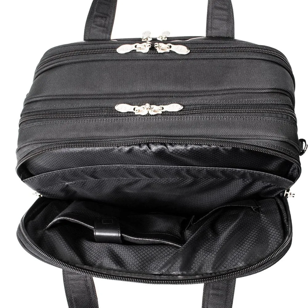 McKlein USA Chicago 17" Nylon Patented Detachable -Wheeled Laptop Overnight with Removable Briefcase