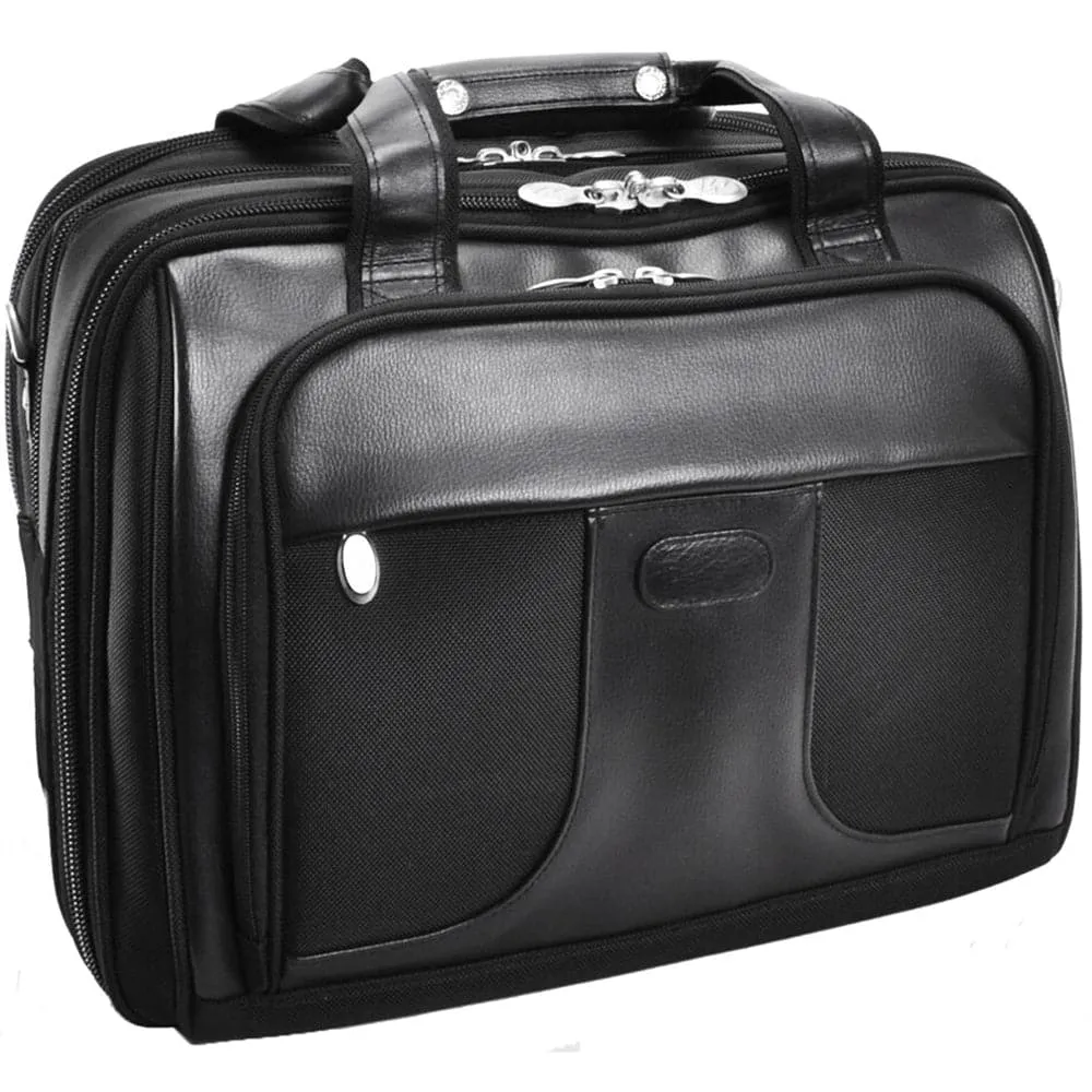 McKlein USA Chicago 17" Nylon Patented Detachable -Wheeled Laptop Overnight with Removable Briefcase