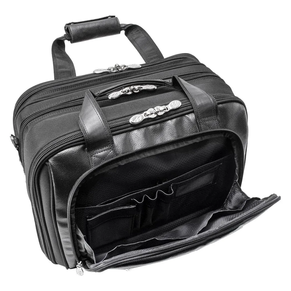 McKlein USA Chicago 17" Nylon Patented Detachable -Wheeled Laptop Overnight with Removable Briefcase