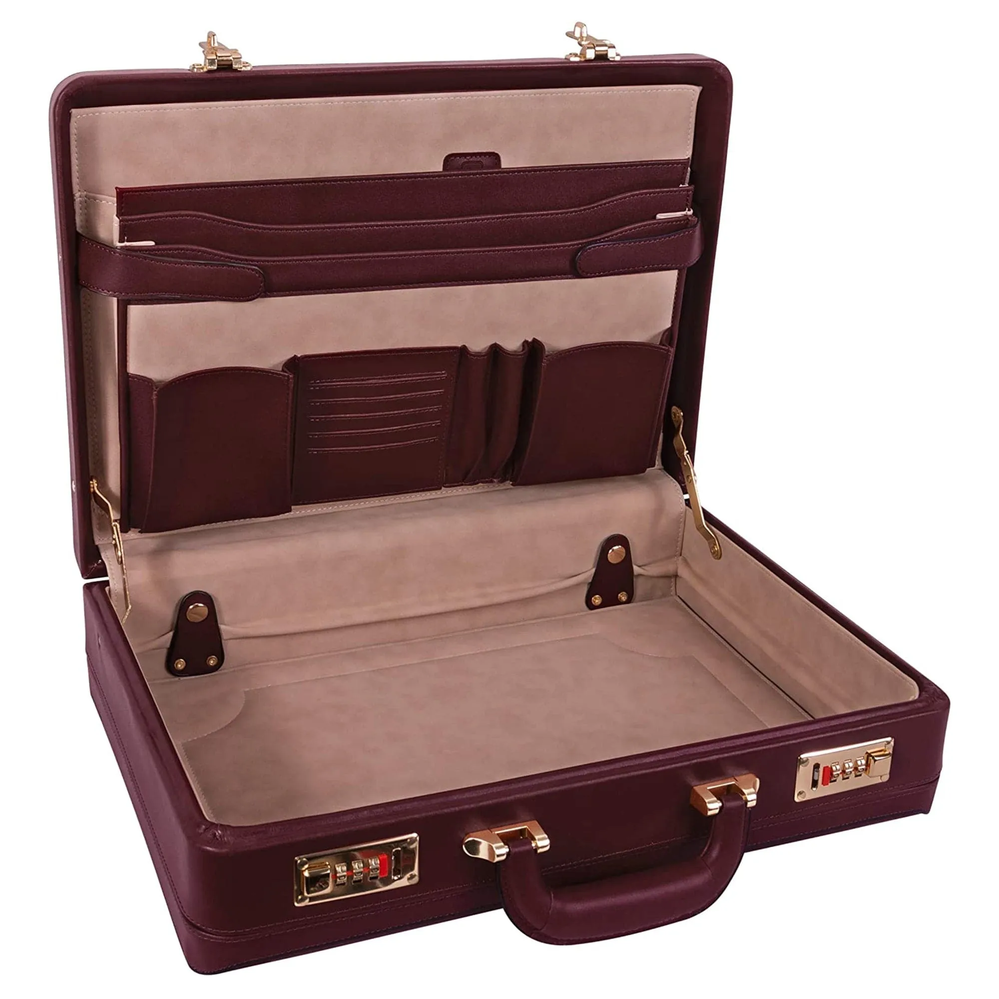 McKlein USA Harper 4.5" Leather  Expandable Attache Briefcase