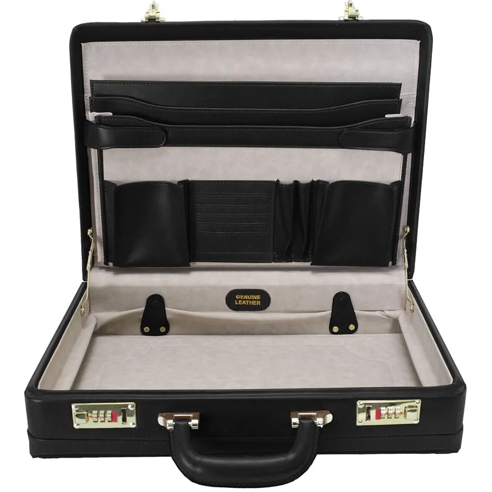 McKlein USA Harper 4.5" Leather  Expandable Attache Briefcase