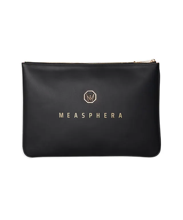 MEASPHERA OCTAGON CLUTCH BAG - BLACK