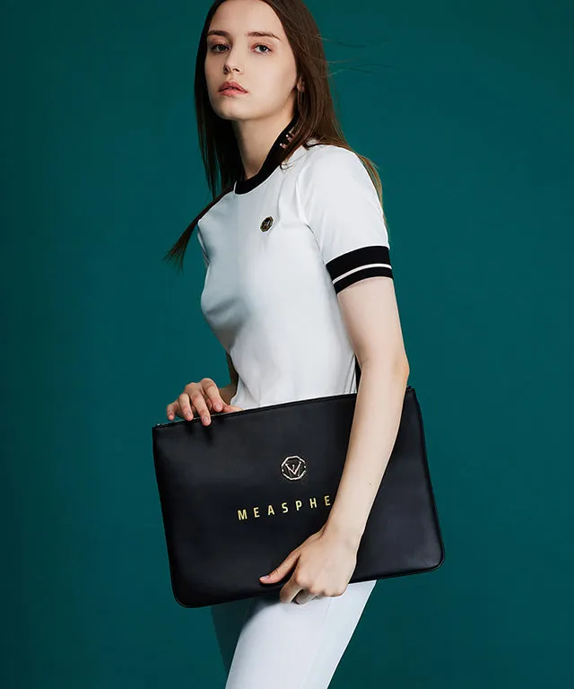 MEASPHERA OCTAGON CLUTCH BAG - BLACK