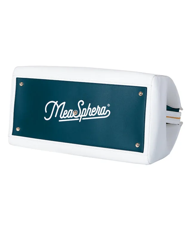 MEASPHERA OCTAGON REAL LEATHER BOSTON BAG - WHITE