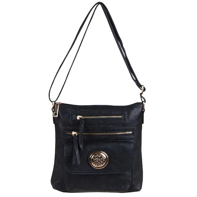 medallion Cross-body messenger bag Purple pocket embossed Designer inspired 2139