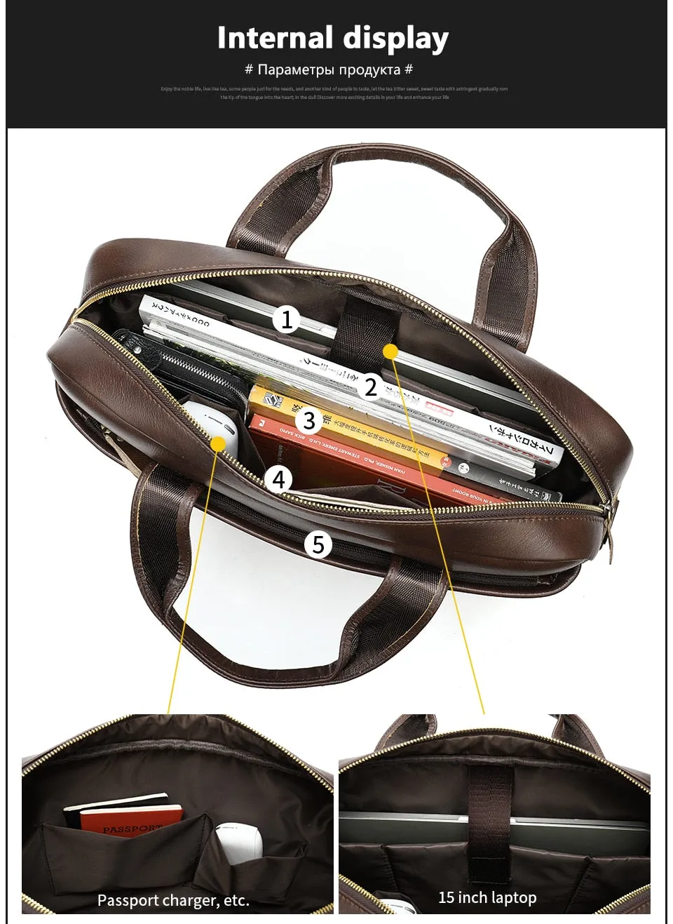 Men Briefcase for Laptop 14 Messenger