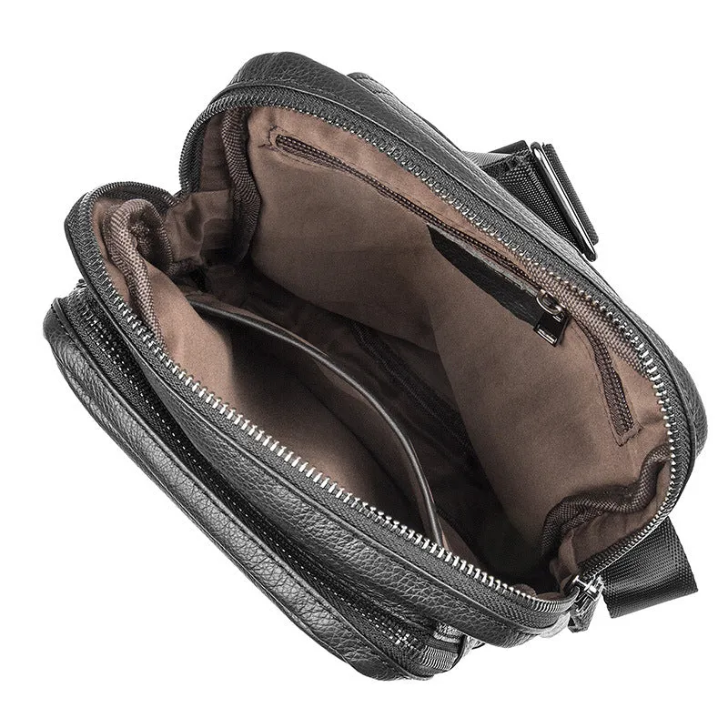 Mens Leather Fanny Pack, Leather Sling Bag, Chest Pack, Satchel Bag