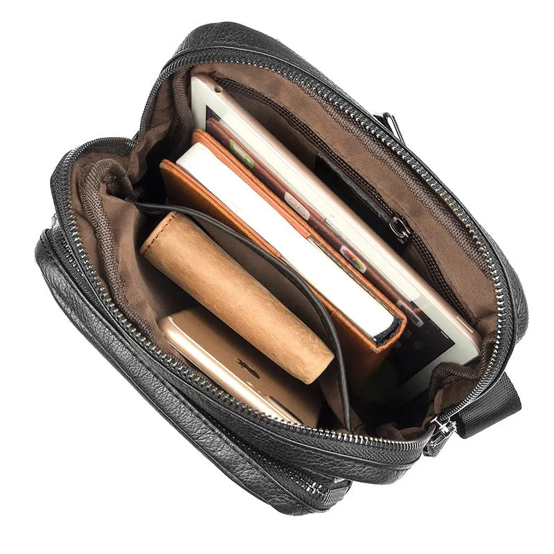 Mens Leather Fanny Pack, Leather Sling Bag, Chest Pack, Satchel Bag