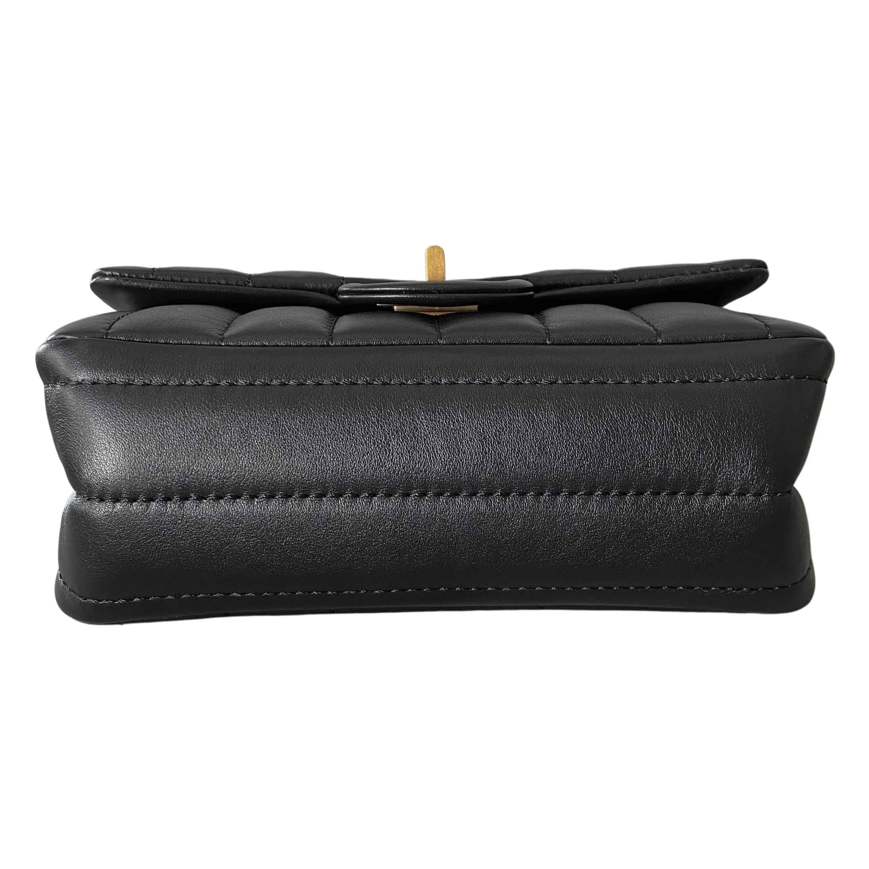Mini 2.55 Reissue Flap Bag Size 224 in Black Calfskin