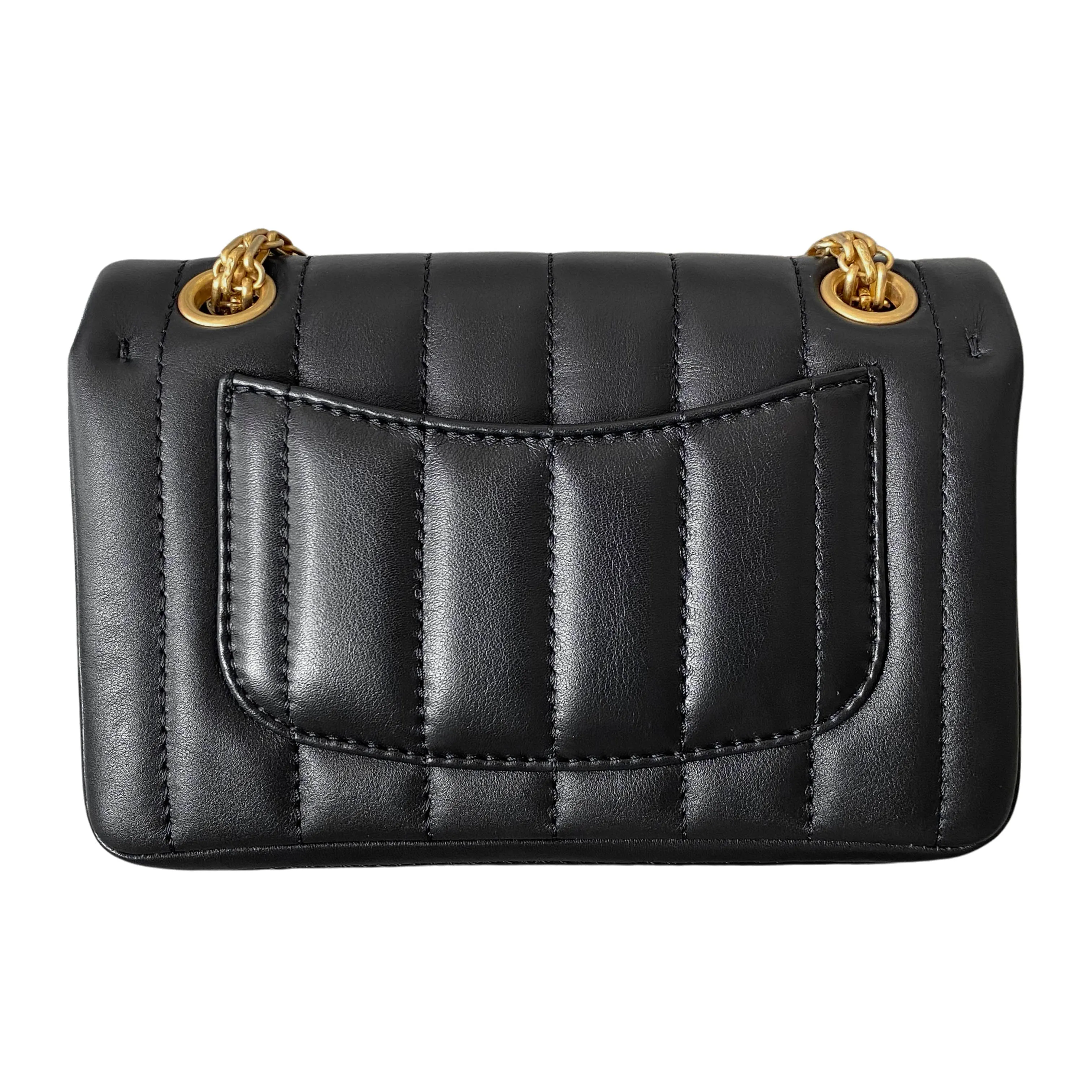 Mini 2.55 Reissue Flap Bag Size 224 in Black Calfskin