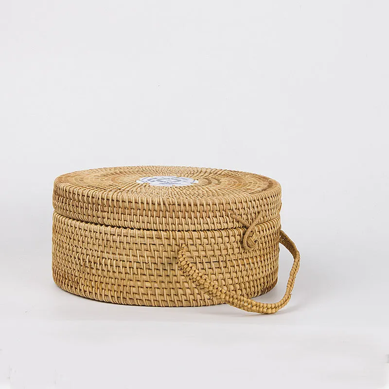 Mini Circle Straw Bags Handmade High Quality Beach Handbags for Women Summer