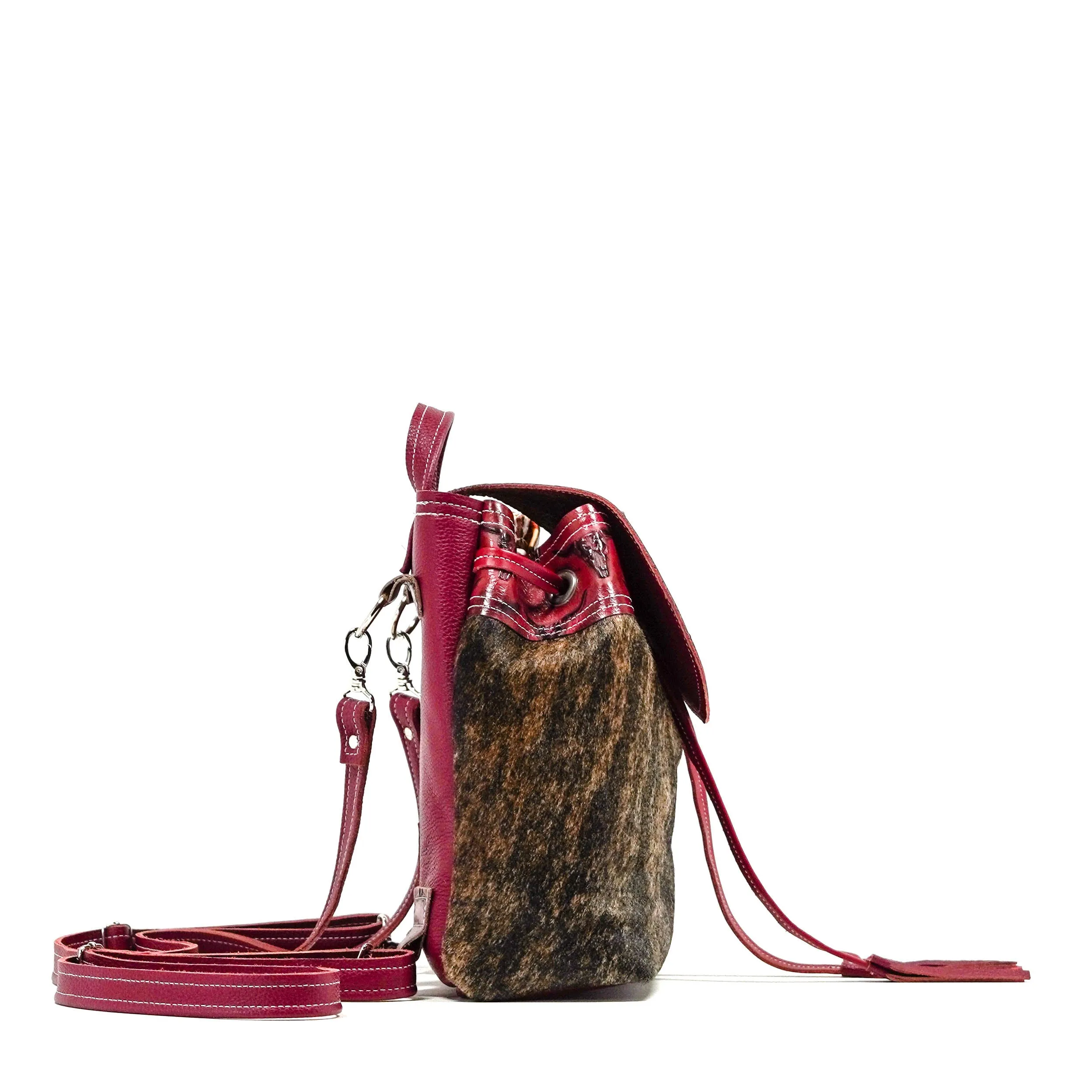 Mini Kelsea Backpack - Dusty Brindle w/ Burgundy Skulls