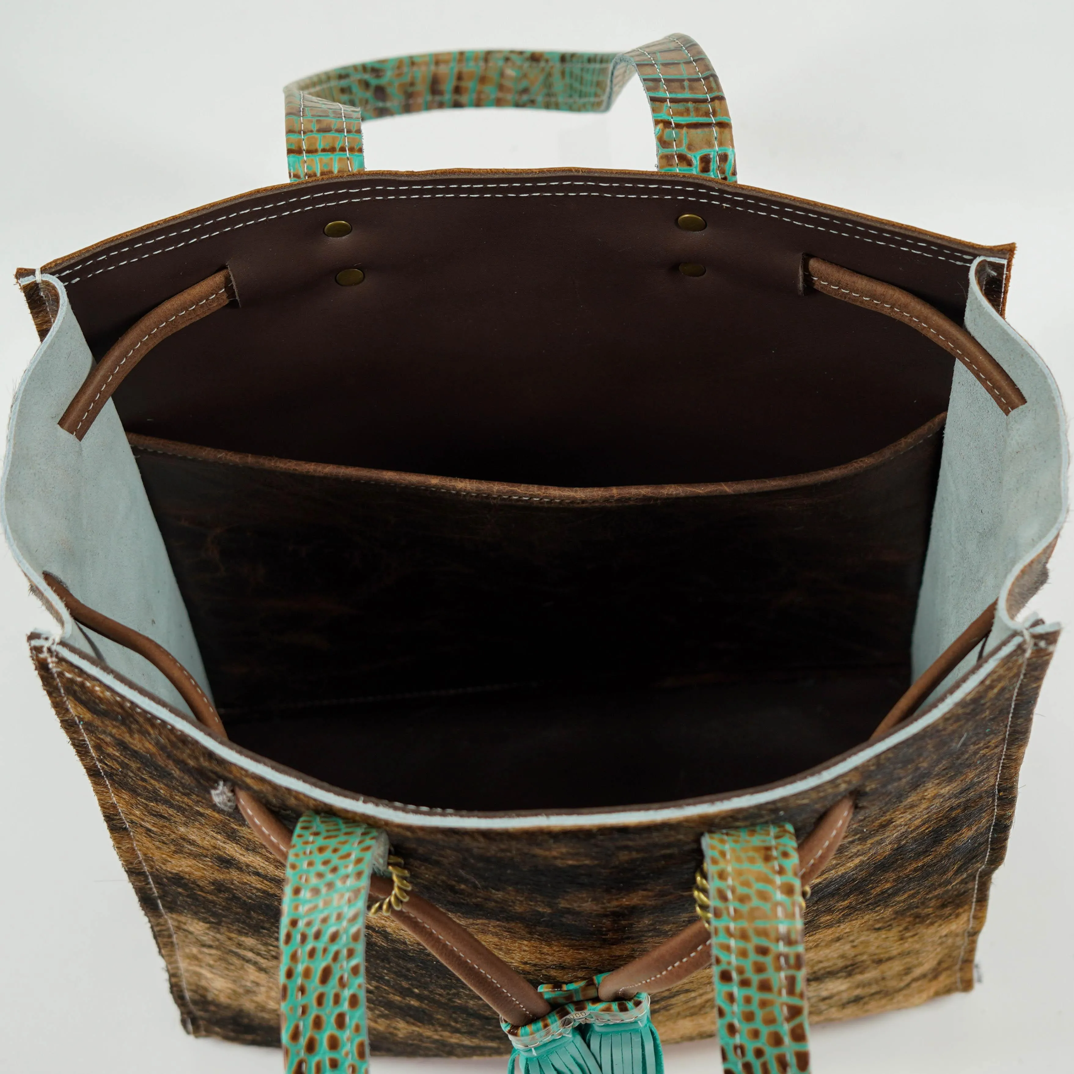 Mini Lainey - Dark Brindle w/ Turquoise Croc