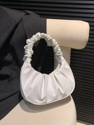 Mini Minimalist Ruched Bag - White- FD ⚡