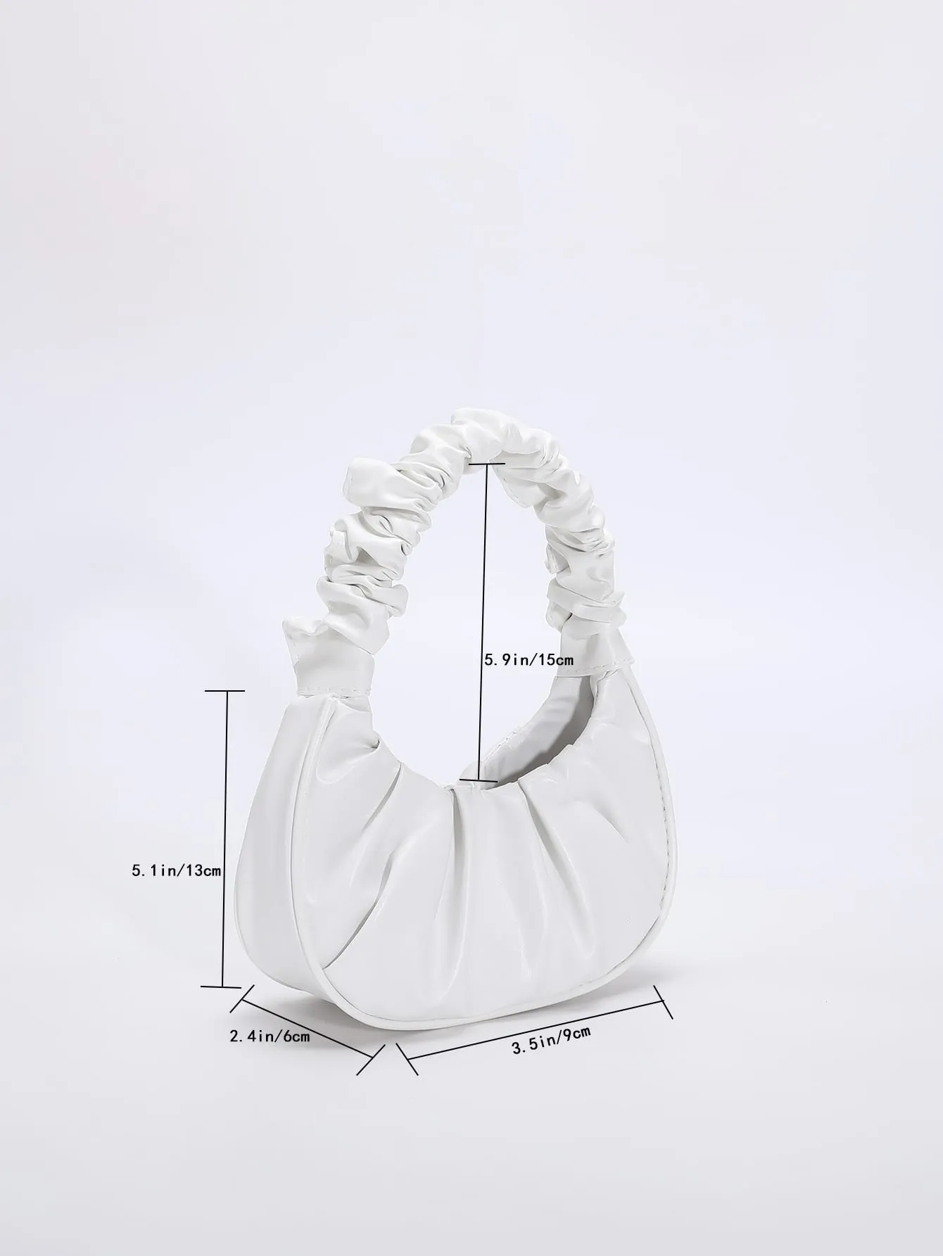 Mini Minimalist Ruched Bag - White- FD ⚡