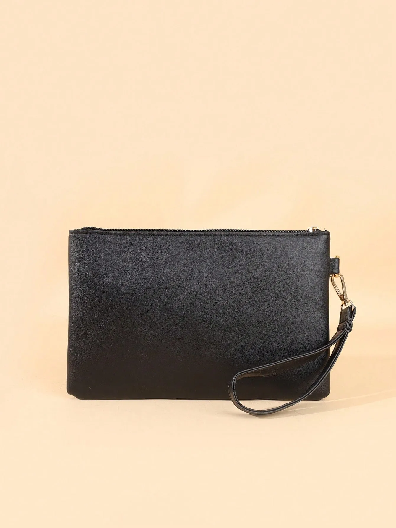 Minimalist Black Chevron Clutch Bag