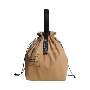 Minimalist Drawstring Canvas Lunch Bag For Adults, Collapsible, Lightweight