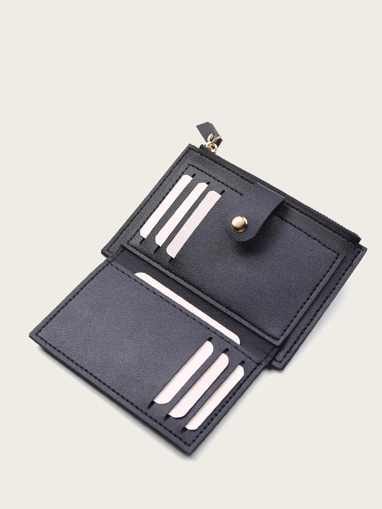 Minimalist Foldover Zipper Wallet