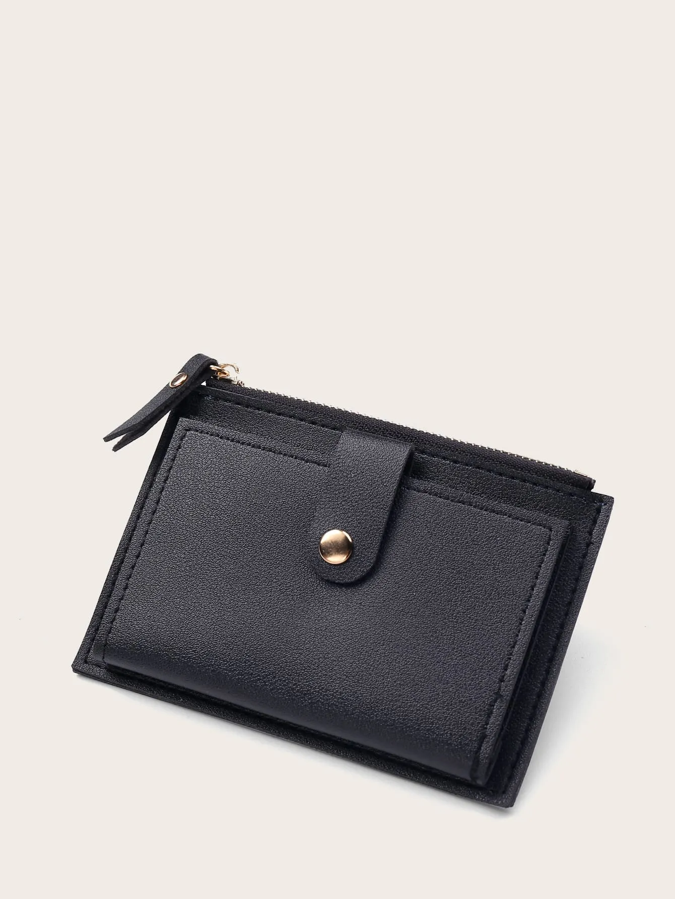 Minimalist Foldover Zipper Wallet