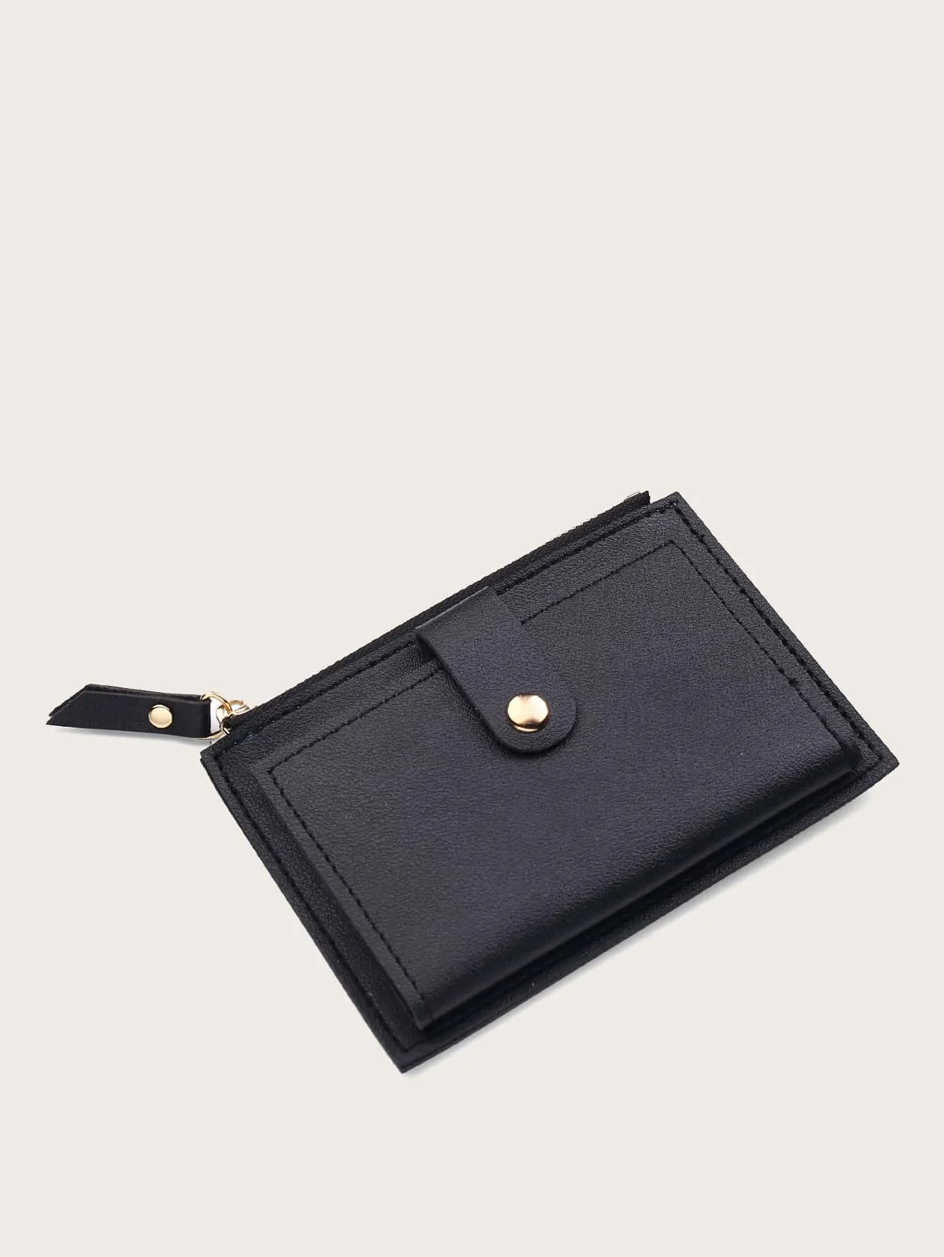 Minimalist Foldover Zipper Wallet