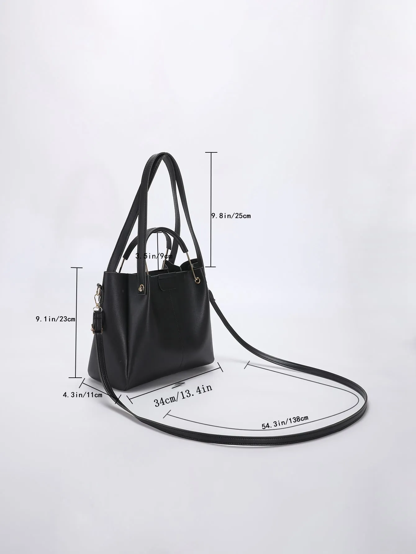 Minimalist Top Handle Bag - Black