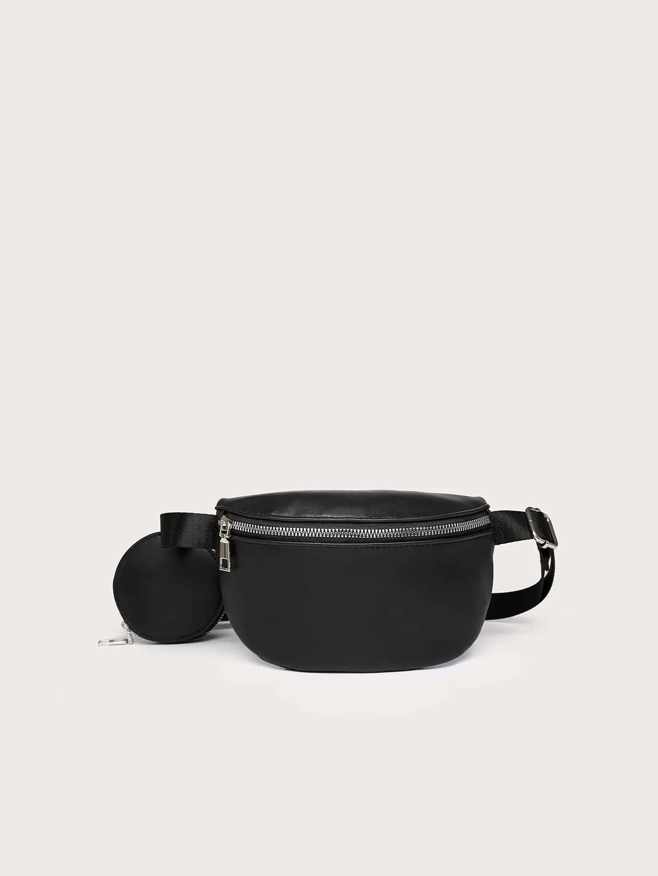 Minimalist Zipper Fanny Pack With Coin Purse - ᗰ'₂₂ - Black