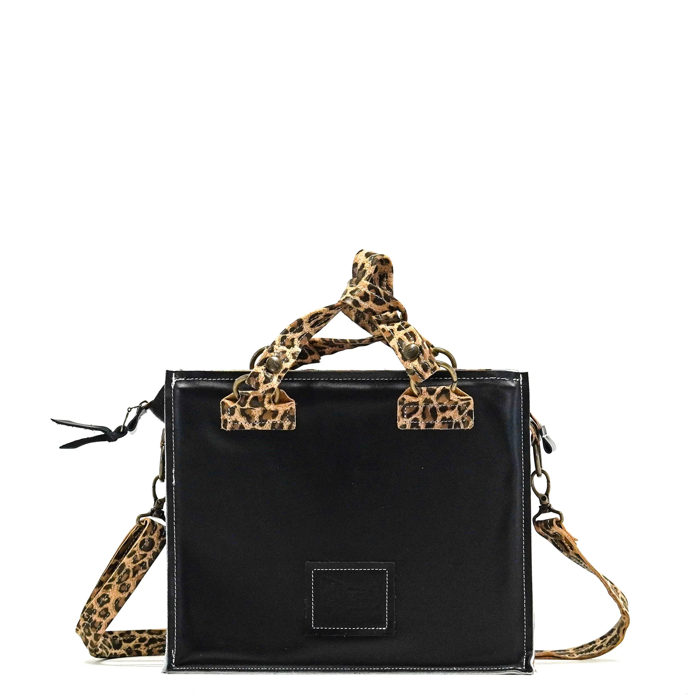 Minnie Pearl - Dark Brindle w/ Leopard Leather