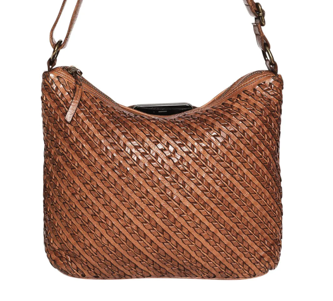 Modapelle Woven Leather Crossbody Bag  UL7765