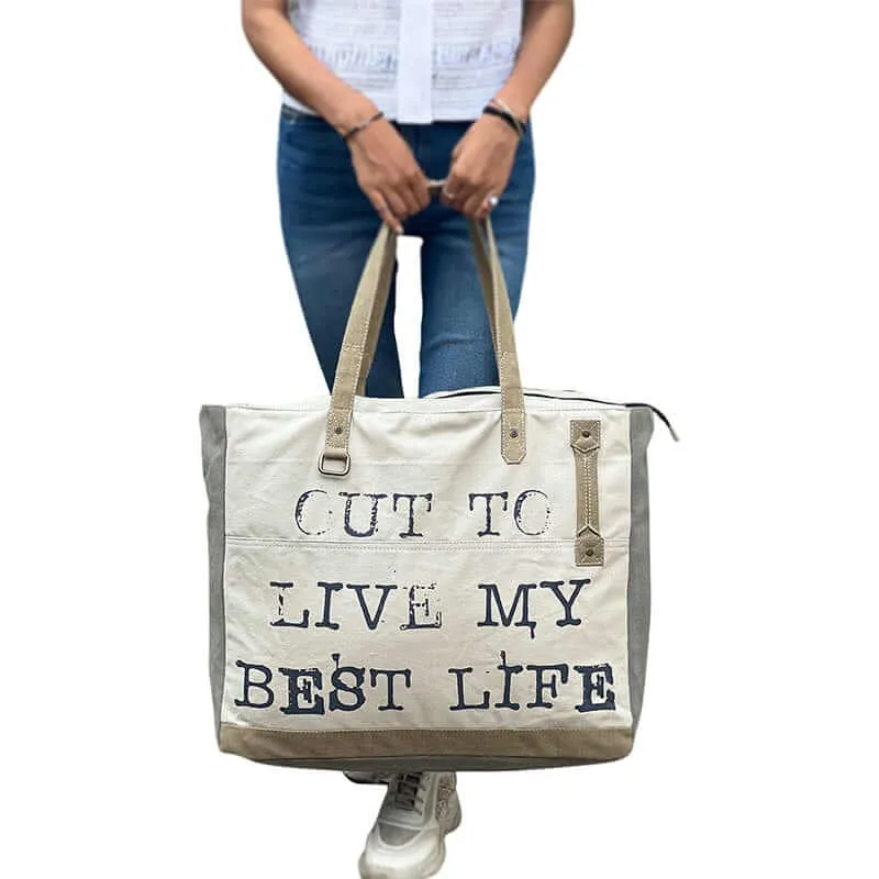 Mona B - Extra Large Canvas Handbag for Women | Zipper Extra Spacious Tote Weekender Bag for Grocery Shopping, Travel | Shoulder Bags for Women (Mud Beige)