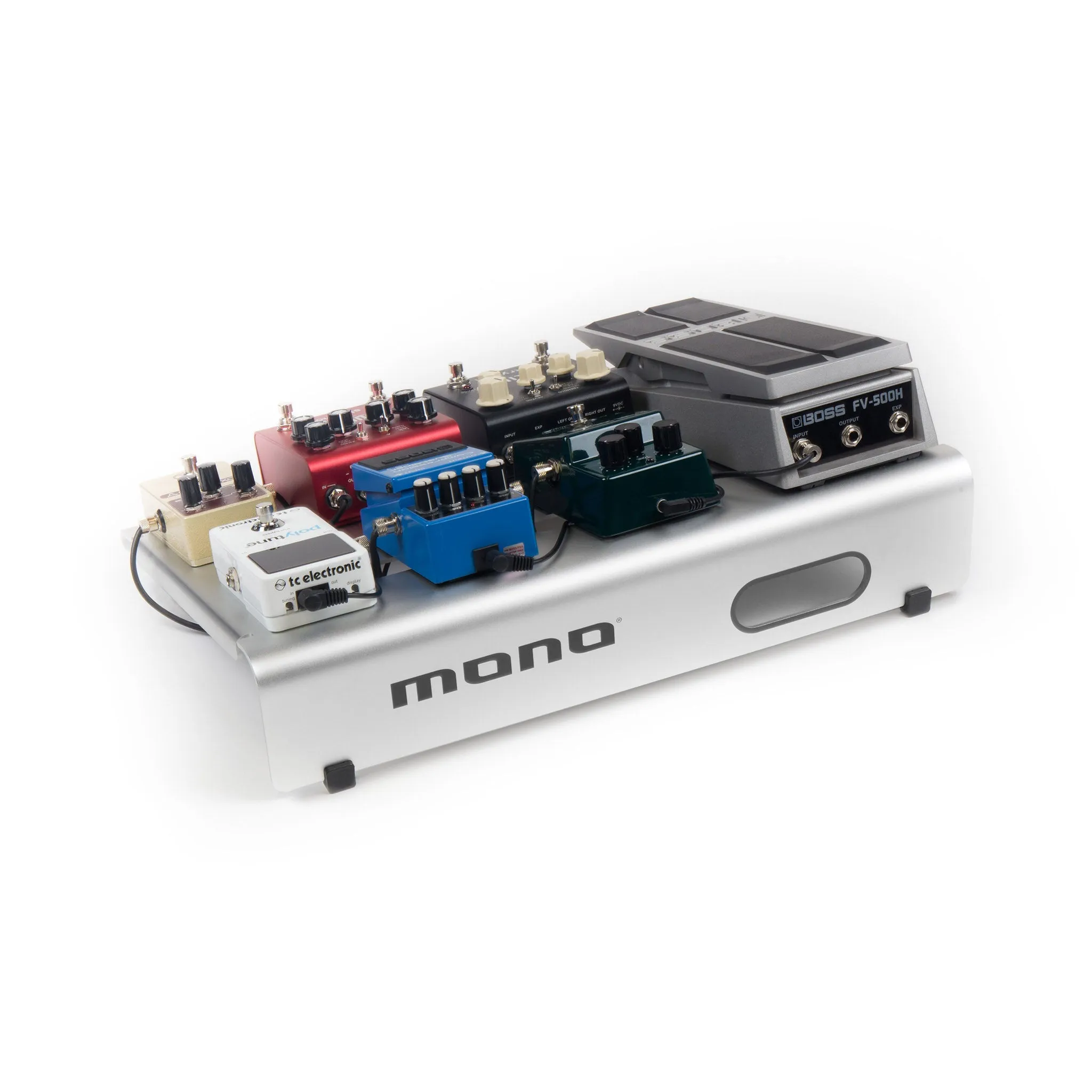 MONO Pedalboard Small, Silver and Club Accessory Case 2.0, Black