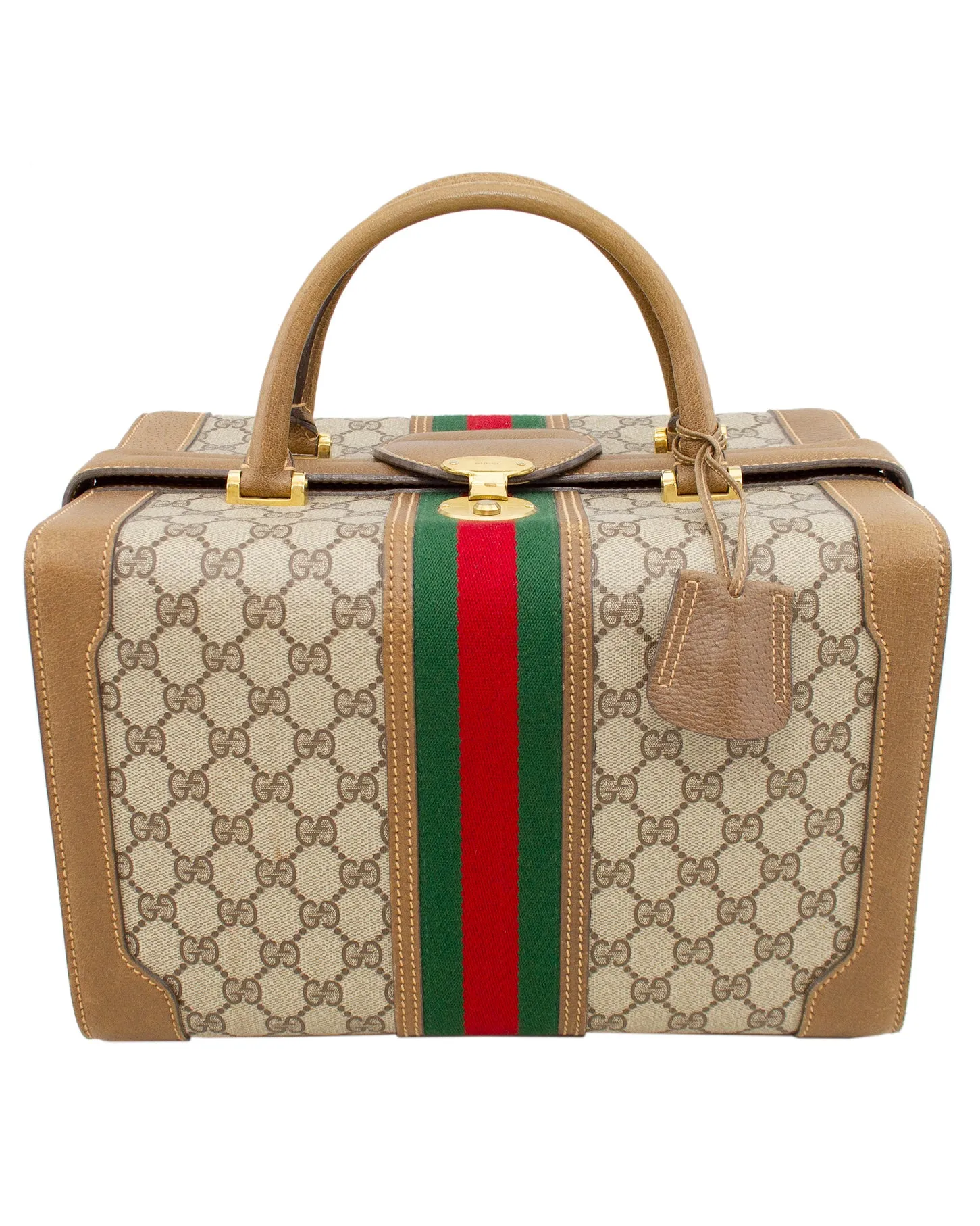Monogram Leather Hard Train Vanity Case
