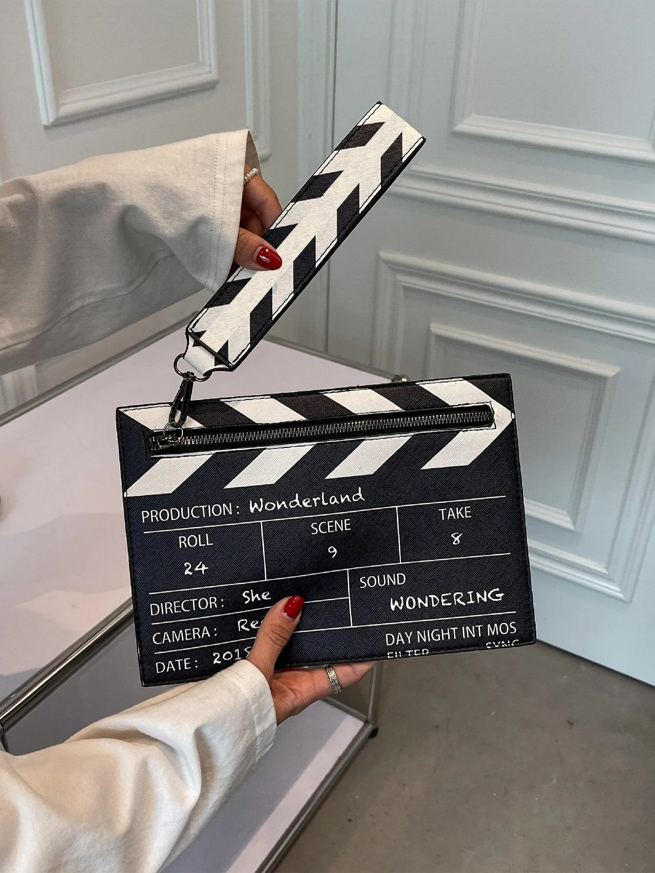 Movie Clapperboard Design Square Bag - Black