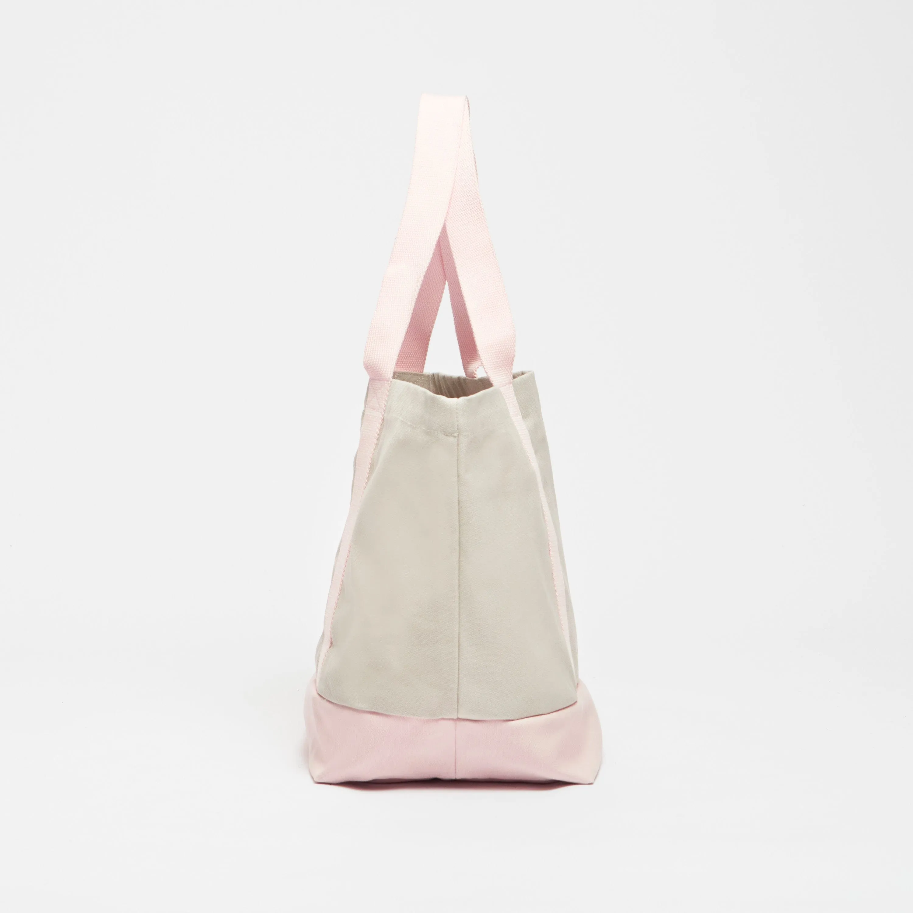Natural Cotton Canvas Beach Bag | Sand & Pink