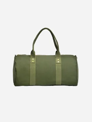 Natural Cotton Canvas Vegan Weekender | Dark Olive