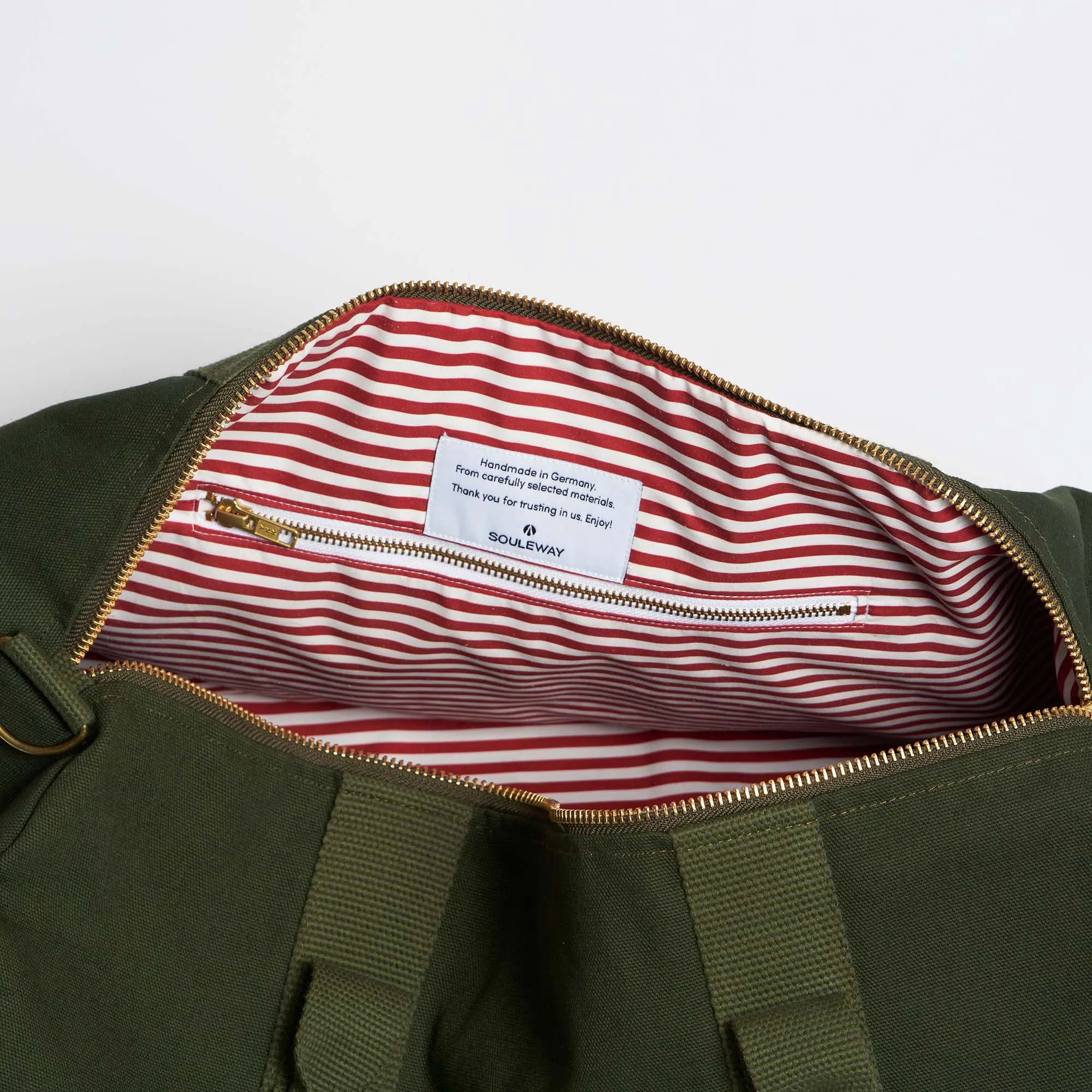 Natural Cotton Canvas Vegan Weekender | Dark Olive