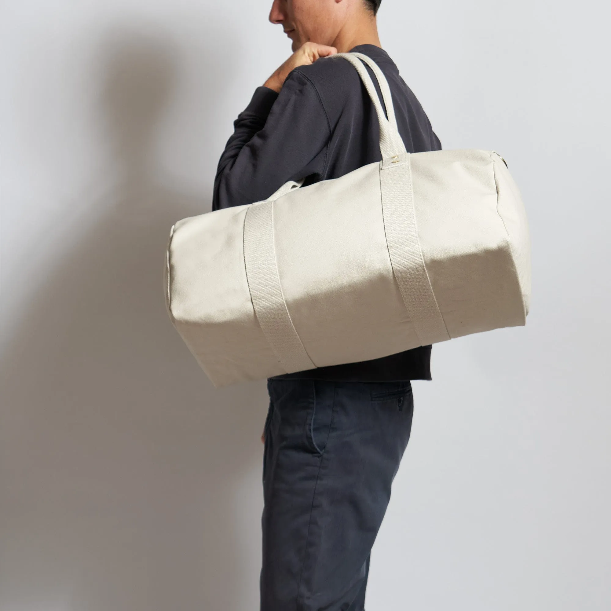 Natural Cotton Canvas Vegan Weekender | Desert Sand
