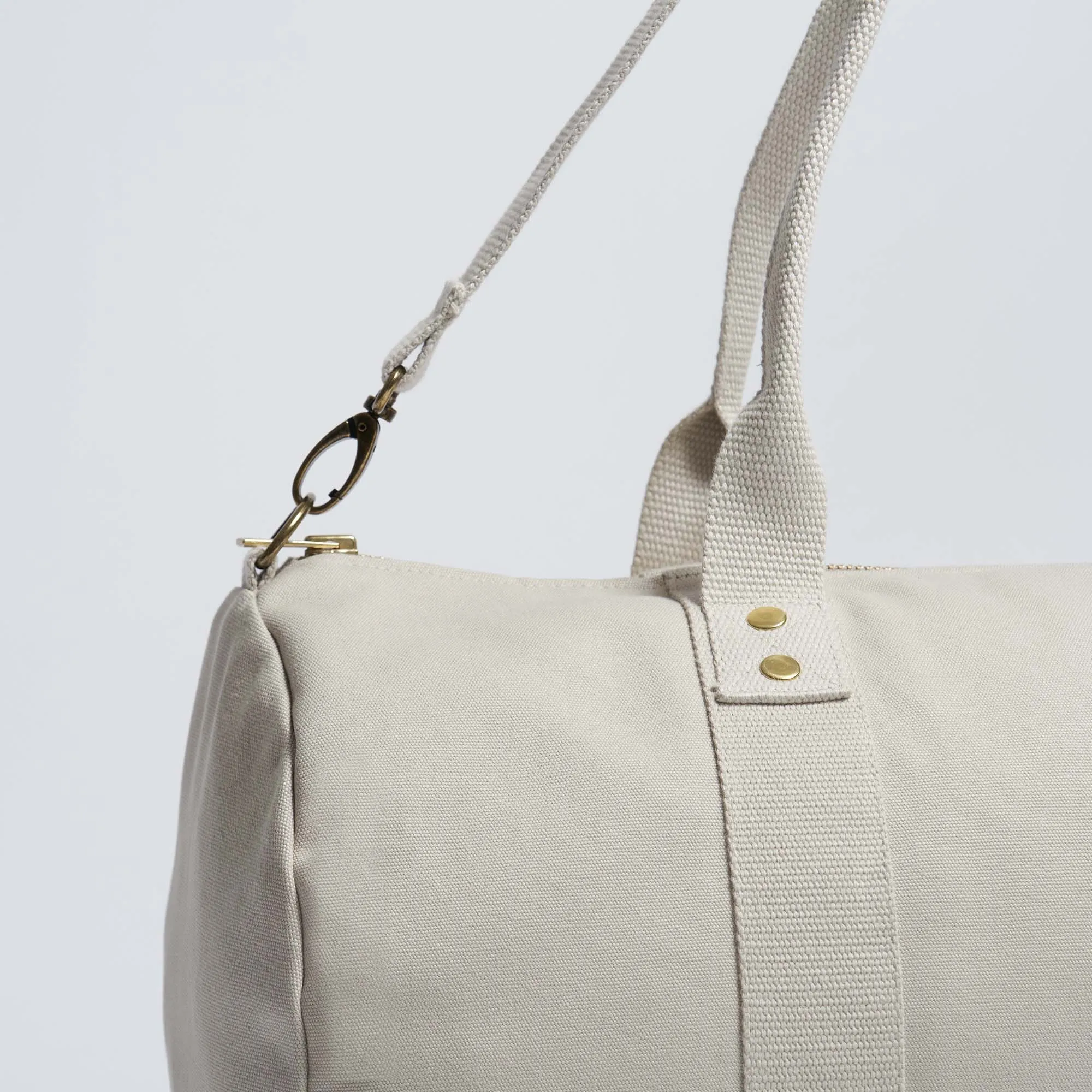 Natural Cotton Canvas Vegan Weekender | Desert Sand