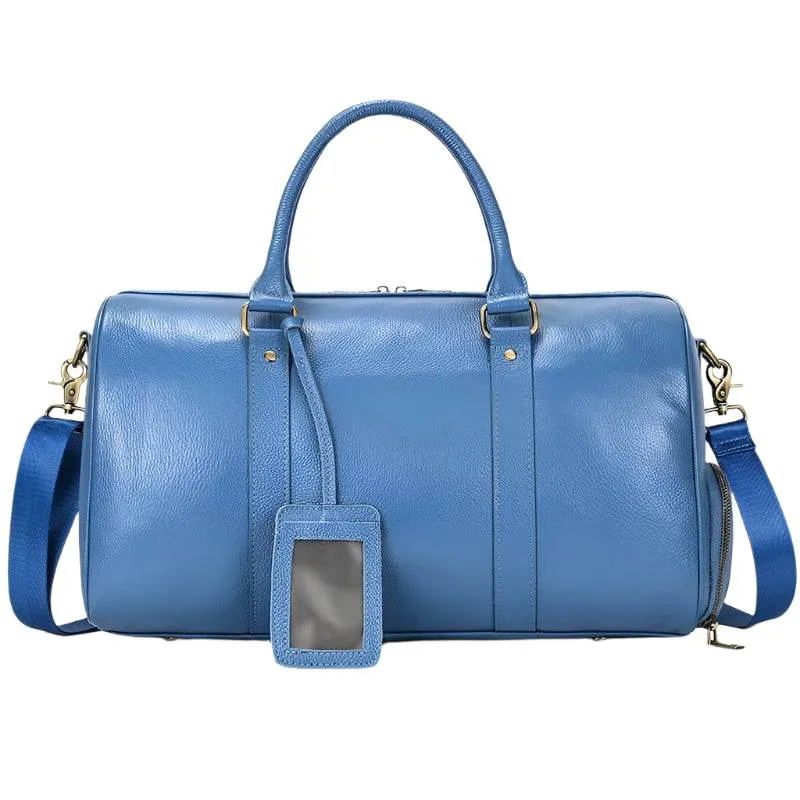Natural Cowskin Waterproof Men’s Leather Weekend Overnight Bag