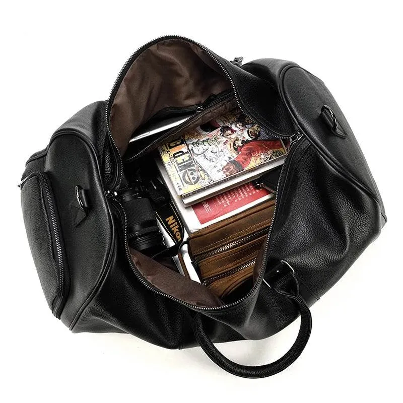 Natural Cowskin Waterproof Men’s Leather Weekend Overnight Bag
