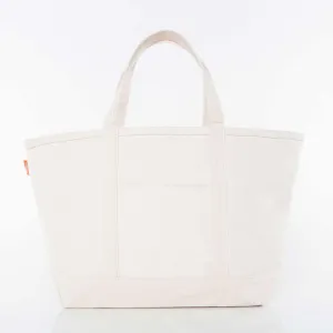 Natural Large Zippered Tote Bag